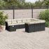 Set canapele de grădină cu perne, 11 piese, negru, poliratan GartenMobel Dekor