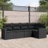 Set mobilier de grădină cu perne, 5 piese, negru, poliratan GartenMobel Dekor