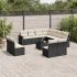 Set canapele de grădină, 12 piese, cu perne, negru, poliratan GartenMobel Dekor