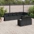 Set mobilier de grădină cu perne, 8 piese, negru, poliratan GartenMobel Dekor