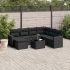 Set mobilier de grădină cu perne, 8 piese, negru, poliratan GartenMobel Dekor