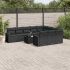 Set canapele de grădină cu perne, 11 piese, negru, poliratan GartenMobel Dekor