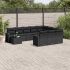 Set canapele de grădină cu perne, 11 piese, negru, poliratan GartenMobel Dekor