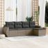 Set mobilier de grădină cu perne, 5 piese, negru, poliratan GartenMobel Dekor