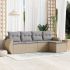 Set mobilier de grădină cu perne, 5 piese, negru, poliratan GartenMobel Dekor
