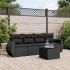 Set mobilier de grădină cu perne, 5 piese, negru, poliratan GartenMobel Dekor