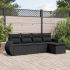 Set mobilier de grădină cu perne, 5 piese, negru, poliratan GartenMobel Dekor