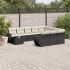 Set canapele de grădină cu perne, 11 piese, negru, poliratan GartenMobel Dekor