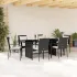 Set mobilier de grădină cu perne, 9 piese, negru, poliratan GartenMobel Dekor