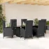Set mobilier de grădină cu perne, 7 piese, negru, poliratan GartenMobel Dekor