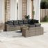 Set mobilier de grădină cu perne, 9 piese, negru, poliratan GartenMobel Dekor