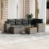 Set canapele de grădină cu perne, 7 piese, negru, poliratan GartenMobel Dekor