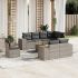 Set mobilier de grădină cu perne, 9 piese, negru, poliratan GartenMobel Dekor