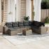Set mobilier de grădină cu perne, 9 piese, negru, poliratan GartenMobel Dekor