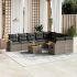 Set canapele de grădină cu perne, 10 piese, negru, poliratan GartenMobel Dekor