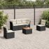 Set mobilier de grădină cu perne, 6 piese, negru, poliratan GartenMobel Dekor