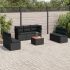Set mobilier de grădină cu perne, 8 piese, negru, poliratan GartenMobel Dekor