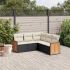 Set mobilier de grădină cu perne, 5 piese, negru, poliratan GartenMobel Dekor