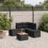 Set mobilier de grădină cu perne, 6 piese, negru, poliratan GartenMobel Dekor