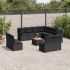 Set canapele de grădină, 12 piese, cu perne, negru, poliratan GartenMobel Dekor