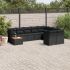 Set canapele de grădină cu perne, 10 piese, negru, poliratan GartenMobel Dekor