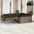 Set canapele de grădină cu perne, 11 piese, negru, poliratan GartenMobel Dekor