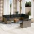 Set mobilier de grădină cu perne, 13 piese, negru, poliratan GartenMobel Dekor