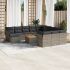 Set mobilier de grădină cu perne, 13 piese, negru, poliratan GartenMobel Dekor