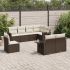 Set mobilier de grădină cu perne, 8 piese, negru, poliratan GartenMobel Dekor