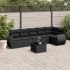 Set canapele de grădină cu perne, 7 piese, negru, poliratan GartenMobel Dekor