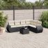 Set canapele de grădină cu perne, 7 piese, negru, poliratan GartenMobel Dekor