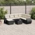 Set mobilier de grădină cu perne, 8 piese, negru, poliratan GartenMobel Dekor