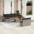 Set canapele de grădină cu perne, 10 piese, negru, poliratan GartenMobel Dekor