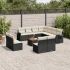 Set canapele de grădină, 12 piese, cu perne, negru, poliratan GartenMobel Dekor