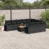 Set canapele de grădină cu perne, 11 piese, negru, poliratan GartenMobel Dekor