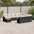 Set canapele de grădină cu perne, 11 piese, negru, poliratan GartenMobel Dekor