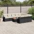 Set canapele de grădină cu perne, 11 piese, negru, poliratan GartenMobel Dekor