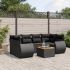 Set canapele de grădină cu perne, 7 piese, negru, poliratan GartenMobel Dekor