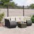 Set canapele de grădină cu perne, 7 piese, negru, poliratan GartenMobel Dekor