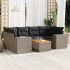 Set canapele de grădină cu perne, 7 piese, negru, poliratan GartenMobel Dekor