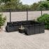 Set canapele de grădină cu perne, 11 piese, negru, poliratan GartenMobel Dekor