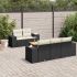 Set mobilier de grădină cu perne, 6 piese, negru, poliratan GartenMobel Dekor