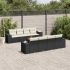 Set mobilier de grădină cu perne, 9 piese, negru, poliratan GartenMobel Dekor