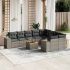 Set canapele de grădină cu perne, 10 piese, negru, poliratan GartenMobel Dekor