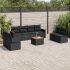 Set mobilier de grădină cu perne, 9 piese, negru, poliratan GartenMobel Dekor