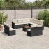 Set canapele de grădină, 12 piese, cu perne, negru, poliratan GartenMobel Dekor