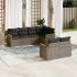 Set canapele de grădină cu perne, 7 piese, negru, poliratan GartenMobel Dekor