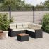 Set mobilier de grădină cu perne, 6 piese, negru, poliratan GartenMobel Dekor