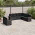 Set mobilier de grădină cu perne, 9 piese, negru, poliratan GartenMobel Dekor