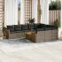 Set canapele de grădină cu perne, 11 piese, negru, poliratan GartenMobel Dekor